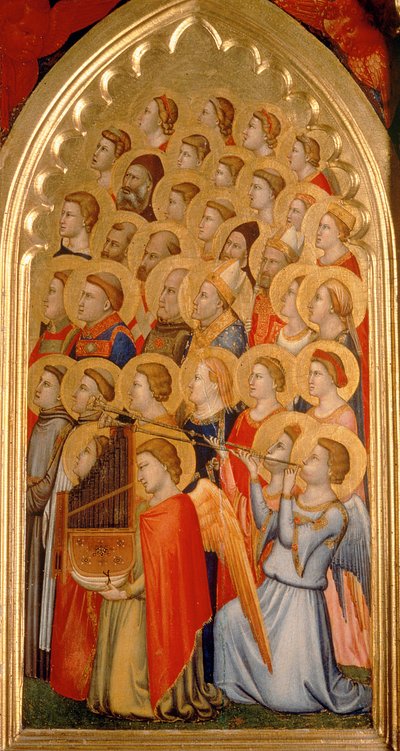 Engelen van de kroning van de Maagd Polyptych (verre rechterpaneel) door Ambrogio Bondone Giotto